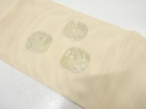 絽綴れ　藤・桔梗・撫子模様刺繍　名古屋帯
